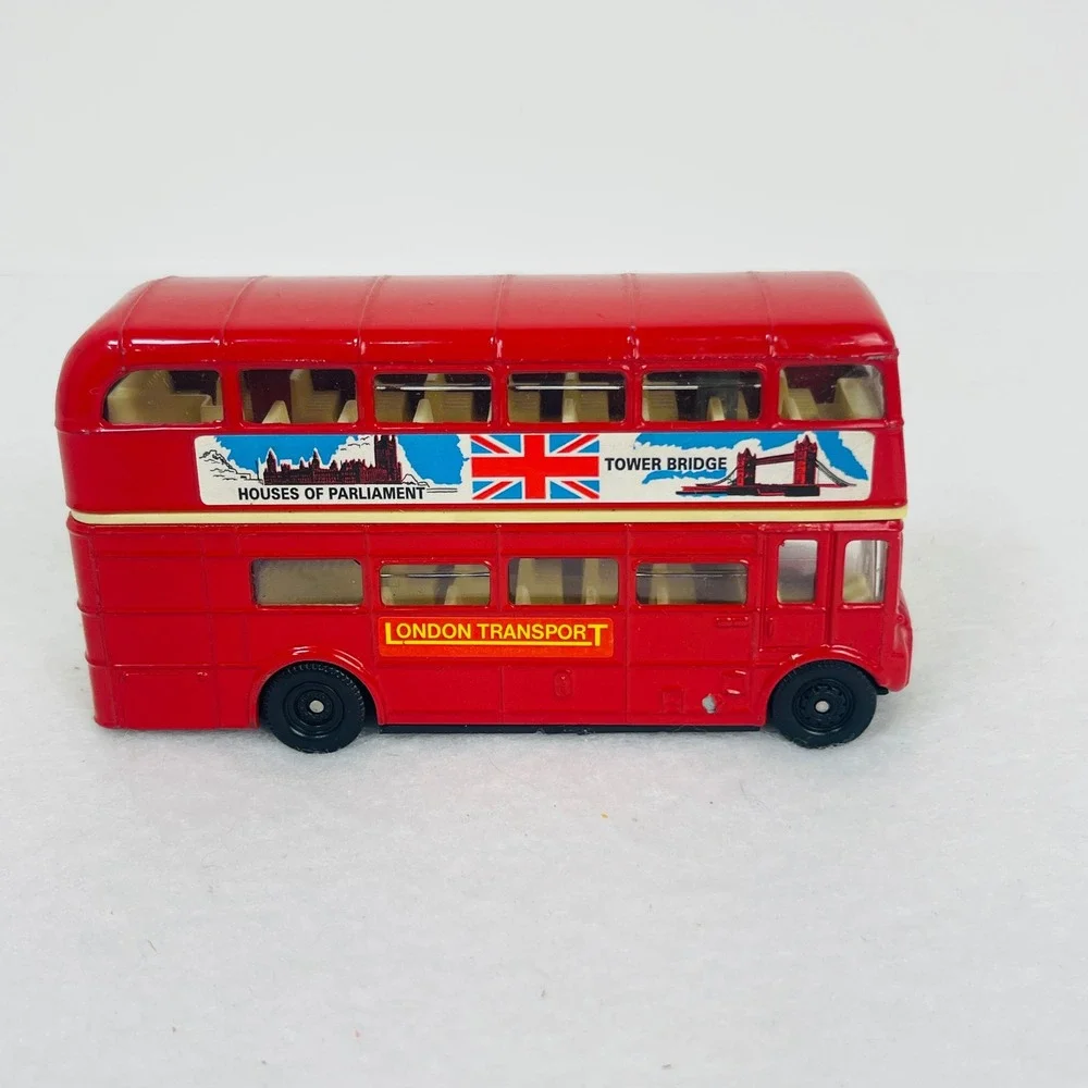 Vintage Red London Double Decker Bus Diecast London Transport Route 12 Souvenir